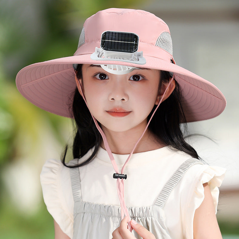 Solar Fan Cap Strong Wind Power Rechargeable
