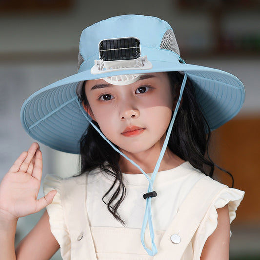 Solar Fan Cap Strong Wind Power Rechargeable