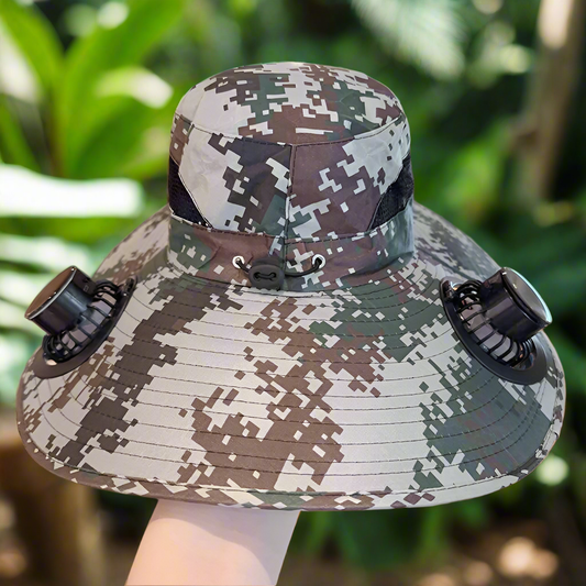 Topi Kipas Solar 35k Terjual🏆 Solar Fan Hat Usb Rechargeable Fan UV Protection