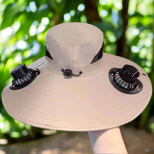 Topi Kipas Solar 35k Terjual🏆 Solar Fan Hat Usb Rechargeable Fan UV Protection