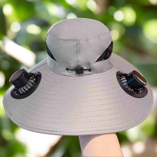 Topi Kipas Solar 35k Terjual🏆 Solar Fan Hat Usb Rechargeable Fan UV Protection