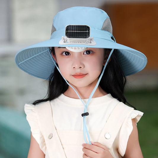 Solar Fan Cap Strong Wind Power Rechargeable